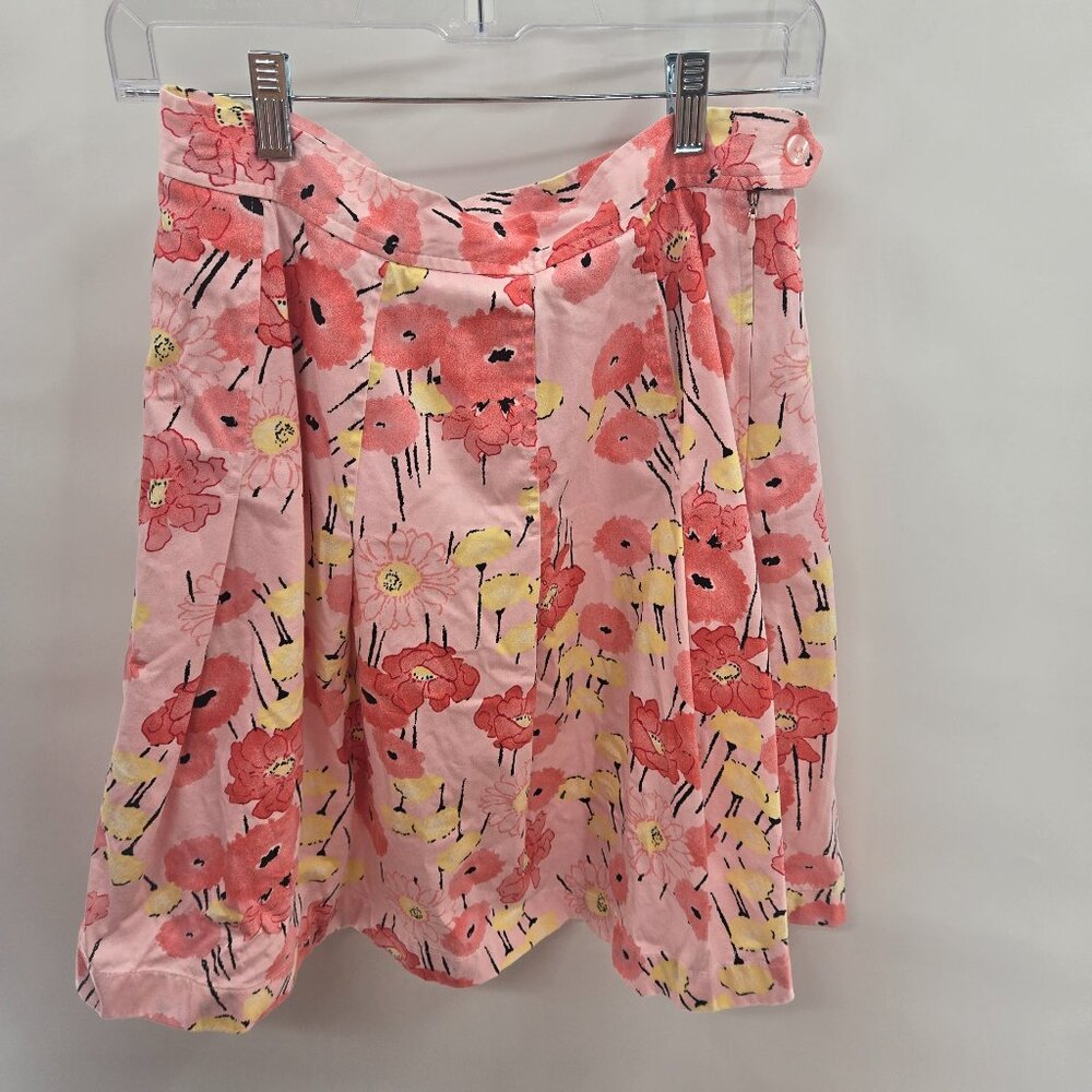 Apostrophe Pink Floral Y2K Cottagecore Cotton Mini Skirt 12 Petite